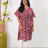 Pomegranate cotton short kaftan