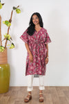 Pomegranate cotton short kaftan