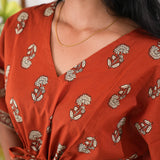 Rust orange cotton short kaftan