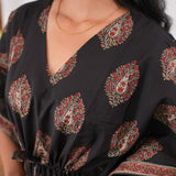 Black butta cotton kaftan