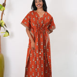 Tomato cotton kaftan