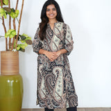 Black paisley angrakha cotton co-ords set