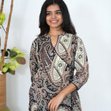 Black paisley angrakha cotton co-ords set