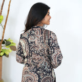 Black paisley angrakha cotton co-ords set