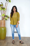 Lime green bandhani peplum top
