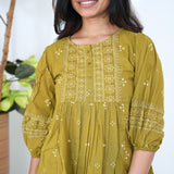 Lime green bandhani peplum top