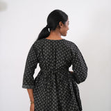 Peplum cotton short kurti - Black