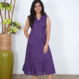 Daffodil cotton shirt dress(attached sleeves)