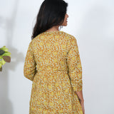 Mustard angrakha floral co-ord set