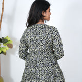 Black angrakha floral co-ord set