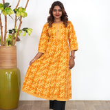 Dahlia floral cotton anarkali kurti