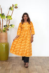 Dahlia floral cotton anarkali kurti