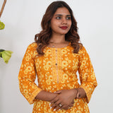 Dahlia floral cotton anarkali kurti