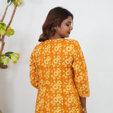 Dahlia floral cotton anarkali kurti