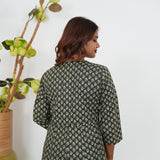 Black floral cotton anarkali kurti