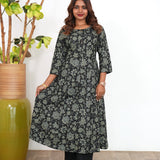 Onyx floral cotton anarkali kurti