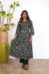 Onyx floral cotton anarkali kurti