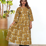 Canary floral cotton anarkali kurti