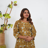 Canary floral cotton anarkali kurti