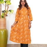 Sunshine floral cotton anarkali kurti