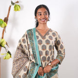 Sand butta cotton suit set