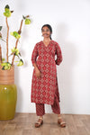 Rust orange v neck tie and dye cotton co-ords set