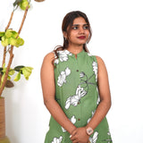 Moss cotton co-ords set(attached sleeves)