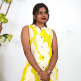 Lime green cotton co-ords set(attached sleeves)
