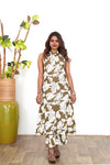 Brown cotton co-ords set(attached sleeves)