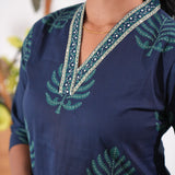 Green fern V neck co-ords set