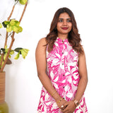 Magenta cotton co-ords set(attached sleeves)