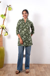 Pintex cotton short kurti - Moss