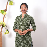 Pintex cotton short kurti - Moss
