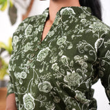 Pintex cotton short kurti - Moss