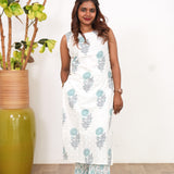 Blue marigold cotton co-ords set with attached sleeves
