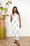 Blue marigold cotton co-ords set with attached sleeves