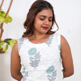 Blue marigold cotton co-ords set with attached sleeves