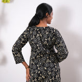 Round neck cotton short kurti - Onyx