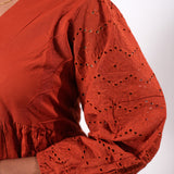 Tangerine cotton midi dress