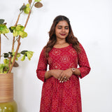 Pink bandhani long gown