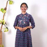 Midnight blue mandarin cotton kurta