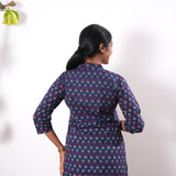 Midnight blue mandarin cotton kurta