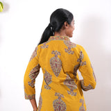 Mustard butta cotton kurta