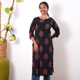Red fern cotton kurta