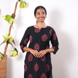Red fern cotton kurta