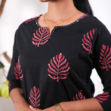 Red fern cotton kurta