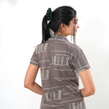 Grey knitted cotton night suit