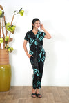 Geometric knitted cotton night suit