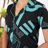 Geometric knitted cotton night suit