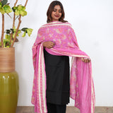 Baby pink pure cotton dupatta